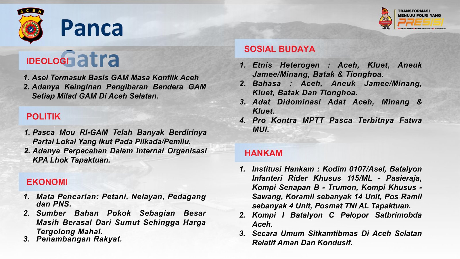 Situasi sosial dan keamanan Aceh Selatan